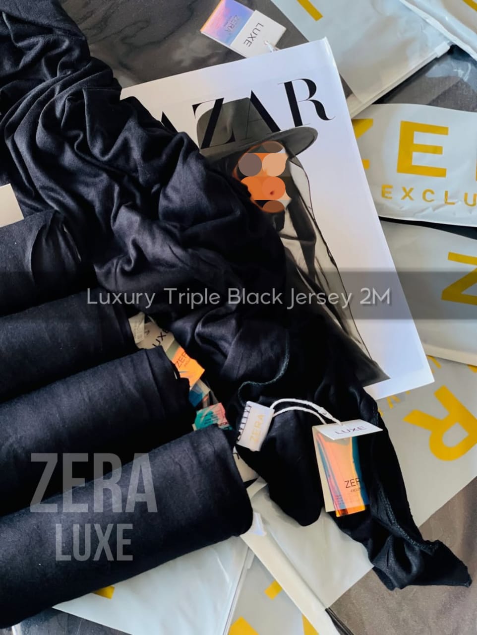 ZERA Luxe Triple Black Jersey Hijab 2M