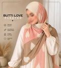 Butti Love Pleated Hijab | Premium Heart Print Pleated Hijab Collection