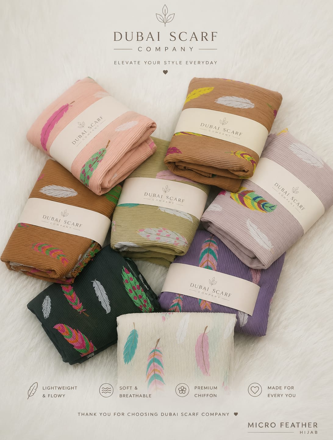 Micro Feather Chiffon Hijab