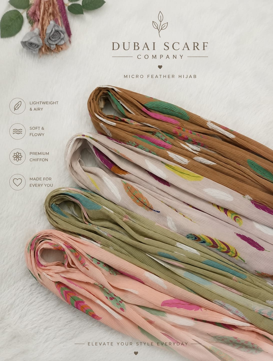Micro Feather Chiffon Hijab