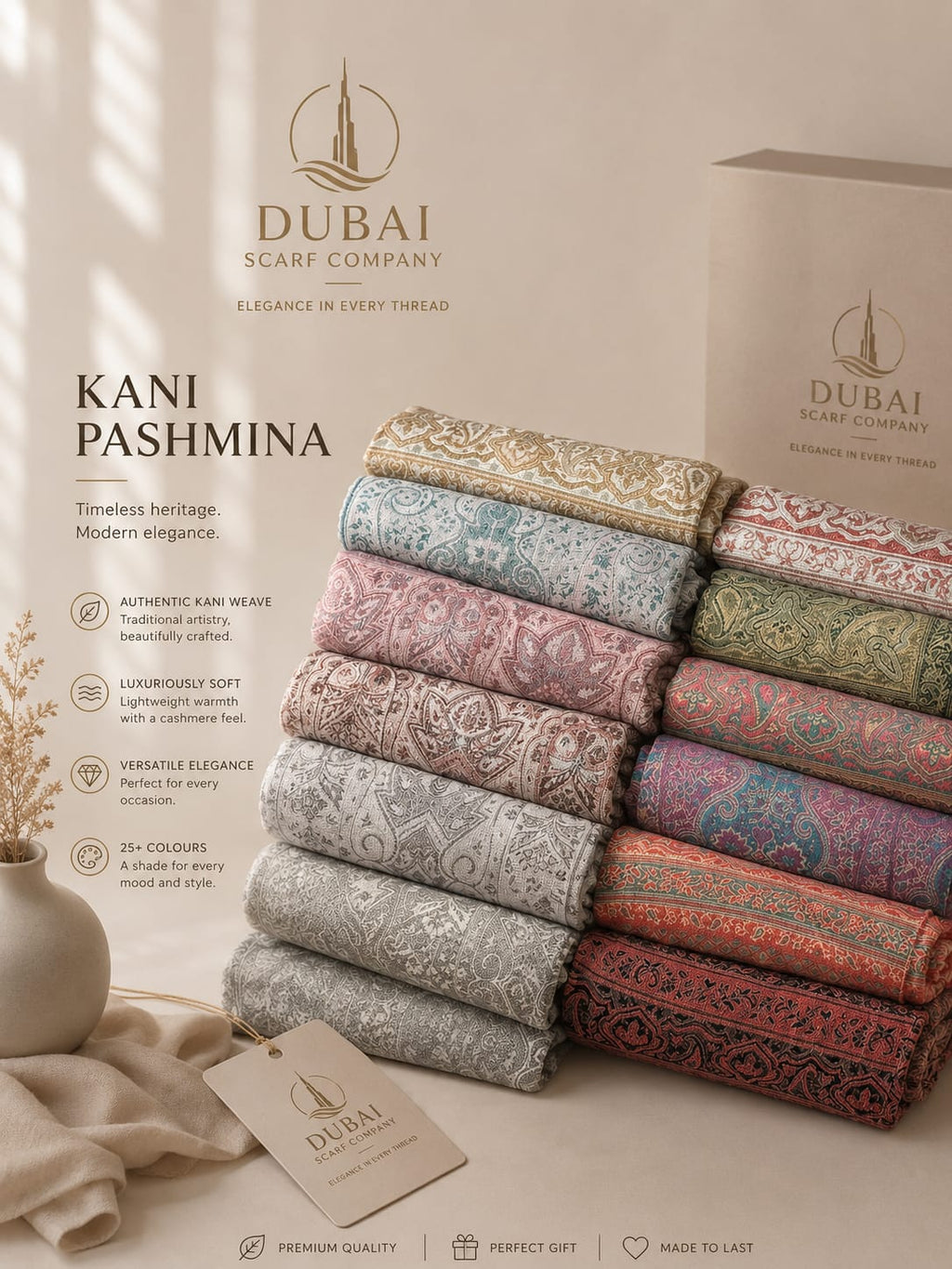 Kani Pashmina Hijab – Premium Heritage Collection