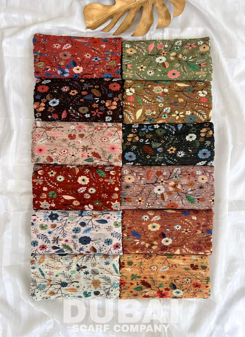 DSC FLORAL PLEATED PRINTED CHIFFON HIJABS